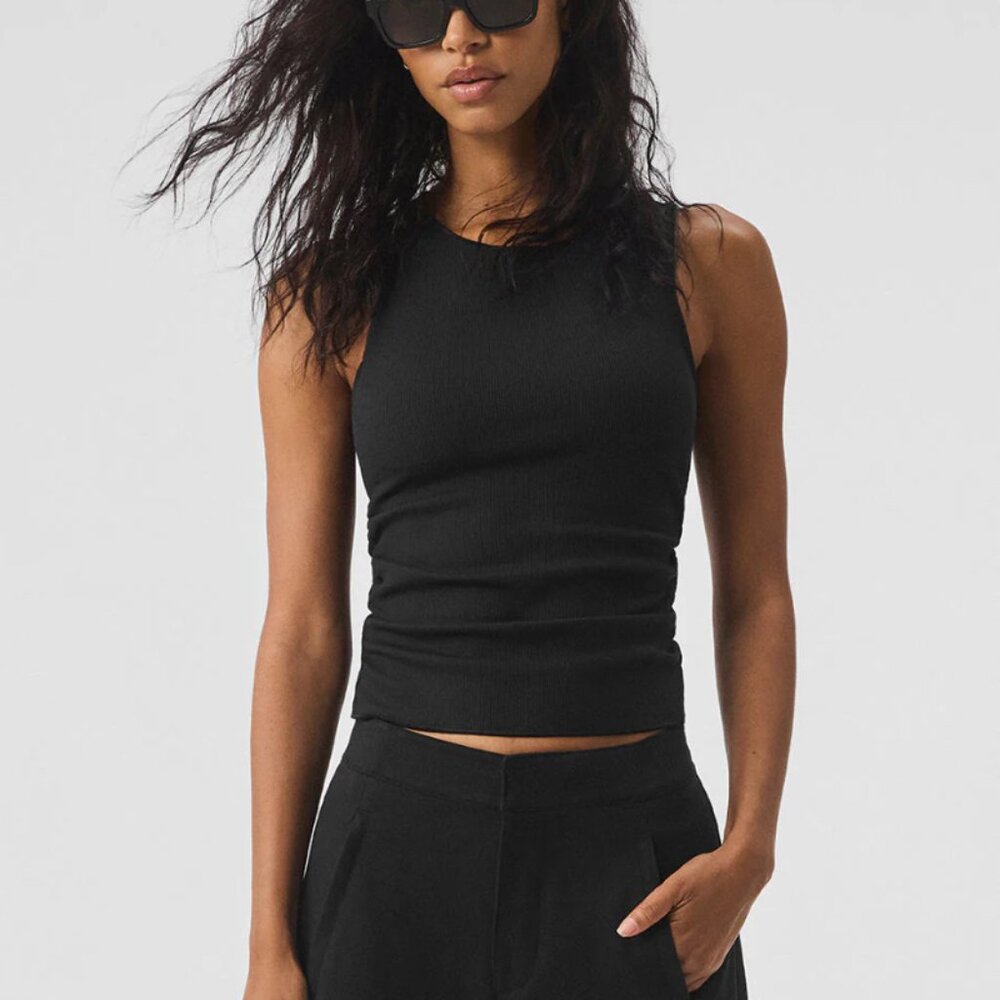 ALO Ribbed En Pointe Tank Black SZ Small Brand New with Tags